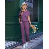 image:imageEkouaer Jumpsuits for Women Dressy Summer Romper Casual Spring Vacation Outfits 2026 One Piece Travel ClothesDark Purple