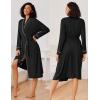 image:imageEkouaer Kimono Robes for Women Long Lightweight Knit Bathrobe Shawl Soft Sleepwear Casual Ladies Loungewear SXXLBlack