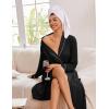 image:imageEkouaer Kimono Robes for Women Long Lightweight Knit Bathrobe Shawl Soft Sleepwear Casual Ladies Loungewear SXXLBlack