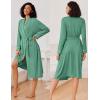 image:imageEkouaer Kimono Robes for Women Long Lightweight Knit Bathrobe Shawl Soft Sleepwear Casual Ladies Loungewear SXXLCeladon Green