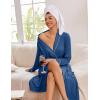 image:imageEkouaer Kimono Robes for Women Long Lightweight Knit Bathrobe Shawl Soft Sleepwear Casual Ladies Loungewear SXXLDark Blue