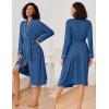 image:imageEkouaer Kimono Robes for Women Long Lightweight Knit Bathrobe Shawl Soft Sleepwear Casual Ladies Loungewear SXXLDark Blue