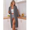image:imageEkouaer Kimono Robes for Women Long Lightweight Knit Bathrobe Shawl Soft Sleepwear Casual Ladies Loungewear SXXLDark Gray