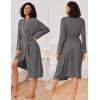 image:imageEkouaer Kimono Robes for Women Long Lightweight Knit Bathrobe Shawl Soft Sleepwear Casual Ladies Loungewear SXXLDark Gray