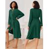 image:imageEkouaer Kimono Robes for Women Long Lightweight Knit Bathrobe Shawl Soft Sleepwear Casual Ladies Loungewear SXXLDark Green