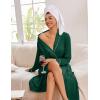 image:imageEkouaer Kimono Robes for Women Long Lightweight Knit Bathrobe Shawl Soft Sleepwear Casual Ladies Loungewear SXXLDark Green