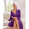 image:imageEkouaer Kimono Robes for Women Long Lightweight Knit Bathrobe Shawl Soft Sleepwear Casual Ladies Loungewear SXXLDeep Purple