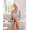 image:imageEkouaer Kimono Robes for Women Long Lightweight Knit Bathrobe Shawl Soft Sleepwear Casual Ladies Loungewear SXXLLight Gray