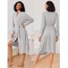 image:imageEkouaer Kimono Robes for Women Long Lightweight Knit Bathrobe Shawl Soft Sleepwear Casual Ladies Loungewear SXXLLight Gray