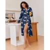 image:imageEkouaer Kimono Robes for Women Long Lightweight Knit Bathrobe Shawl Soft Sleepwear Casual Ladies Loungewear SXXLNavy With Zebra Print