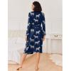 image:imageEkouaer Kimono Robes for Women Long Lightweight Knit Bathrobe Shawl Soft Sleepwear Casual Ladies Loungewear SXXLNavy With Zebra Print