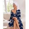 image:imageEkouaer Kimono Robes for Women Long Lightweight Knit Bathrobe Shawl Soft Sleepwear Casual Ladies Loungewear SXXLNavy With Zebra Print