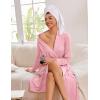image:imageEkouaer Kimono Robes for Women Long Lightweight Knit Bathrobe Shawl Soft Sleepwear Casual Ladies Loungewear SXXLPink