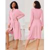 image:imageEkouaer Kimono Robes for Women Long Lightweight Knit Bathrobe Shawl Soft Sleepwear Casual Ladies Loungewear SXXLPink