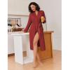 image:imageEkouaer Kimono Robes for Women Long Lightweight Knit Bathrobe Shawl Soft Sleepwear Casual Ladies Loungewear SXXLWine Red
