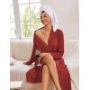 image:imageEkouaer Kimono Robes for Women Long Lightweight Knit Bathrobe Shawl Soft Sleepwear Casual Ladies Loungewear SXXLWine Red