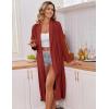 image:imageEkouaer Kimono Robes for Women Long Lightweight Knit Bathrobe Shawl Soft Sleepwear Casual Ladies Loungewear SXXLWine Red