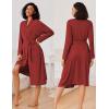 image:imageEkouaer Kimono Robes for Women Long Lightweight Knit Bathrobe Shawl Soft Sleepwear Casual Ladies Loungewear SXXLWine Red