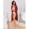 image:imageEkouaer Kimono Robes for Women Long Lightweight Knit Bathrobe Shawl Soft Sleepwear Casual Ladies Loungewear SXXLWine Red