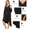 image:imageEkouaer Maternity Nursing Gown and Robe Set Labor Delivery Nursing Nightgowns for Breastfeeding Pregnancy ClothesBlack