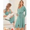 image:imageEkouaer Maternity Nursing Gown and Robe Set Labor Delivery Nursing Nightgowns for Breastfeeding Pregnancy ClothesCeladon Green