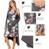 image:imageEkouaer Maternity Nursing Gown and Robe Set Labor Delivery Nursing Nightgowns for Breastfeeding Pregnancy ClothesDark Greypink Flower