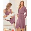 image:imageEkouaer Maternity Nursing Gown and Robe Set Labor Delivery Nursing Nightgowns for Breastfeeding Pregnancy ClothesGrey Red