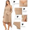 image:imageEkouaer Maternity Nursing Gown and Robe Set Labor Delivery Nursing Nightgowns for Breastfeeding Pregnancy ClothesKhaki