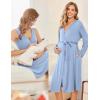 image:imageEkouaer Maternity Nursing Gown and Robe Set Labor Delivery Nursing Nightgowns for Breastfeeding Pregnancy ClothesLight Blue