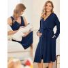 image:imageEkouaer Maternity Nursing Gown and Robe Set Labor Delivery Nursing Nightgowns for Breastfeeding Pregnancy ClothesNavy Blue
