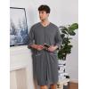 image:imageEkouaer Mens Robes Lightweight Zipper House Coat Short Bathrobes Soft Sleepwear with Pockets S3XLDark Grey