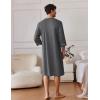 image:imageEkouaer Mens Robes Lightweight Zipper House Coat Short Bathrobes Soft Sleepwear with Pockets S3XLDark Grey
