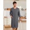 image:imageEkouaer Mens Robes Lightweight Zipper House Coat Short Bathrobes Soft Sleepwear with Pockets S3XLDark Grey