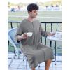 image:imageEkouaer Mens Robes Lightweight Zipper House Coat Short Bathrobes Soft Sleepwear with Pockets S3XLLight Grey