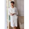 image:imageEkouaer Mens Robes Lightweight Zipper House Coat Short Bathrobes Soft Sleepwear with Pockets S3XLWhite