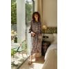 image:imageEkouaer Robe for Women Velour Zipper Robe 34 Sleeves Housecoat Full Length Loungewear Long Bathrobe with PocketsVelourleopard Print