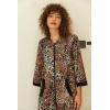 image:imageEkouaer Robe for Women Velour Zipper Robe 34 Sleeves Housecoat Full Length Loungewear Long Bathrobe with PocketsVelourleopard Print