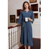 image:imageEkouaer Robe for Women Velour Zipper Robe 34 Sleeves Housecoat Full Length Loungewear Long Bathrobe with PocketsVelournavy Blue