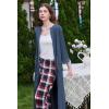 image:imageEkouaer Robe for Women Velour Zipper Robe 34 Sleeves Housecoat Full Length Loungewear Long Bathrobe with PocketsVelournavy Blue