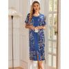 image:imageEkouaer Robes For Women Zipper Front Bathrobe Short Sleeve House Coat Long Nightgown With Pockets Soft LoungewearAleaf Print