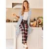 image:imageEkouaer Robes For Women Zipper Front Bathrobe Short Sleeve House Coat Long Nightgown With Pockets Soft LoungewearAwhite