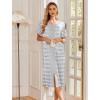 image:imageEkouaer Robes For Women Zipper Front Bathrobe Short Sleeve House Coat Long Nightgown With Pockets Soft LoungewearAwhite