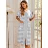 image:imageEkouaer Robes For Women Zipper Front Bathrobe Short Sleeve House Coat Long Nightgown With Pockets Soft LoungewearAwhite