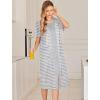 image:imageEkouaer Robes For Women Zipper Front Bathrobe Short Sleeve House Coat Long Nightgown With Pockets Soft LoungewearAwhite