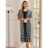 image:imageEkouaer Robes For Women Zipper Front Bathrobe Short Sleeve House Coat Long Nightgown With Pockets Soft LoungewearBlack