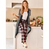 image:imageEkouaer Robes For Women Zipper Front Bathrobe Short Sleeve House Coat Long Nightgown With Pockets Soft LoungewearBlack