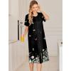 image:imageEkouaer Robes For Women Zipper Front Bathrobe Short Sleeve House Coat Long Nightgown With Pockets Soft LoungewearBlack Butterfly Gradient