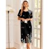 image:imageEkouaer Robes For Women Zipper Front Bathrobe Short Sleeve House Coat Long Nightgown With Pockets Soft LoungewearBlack Butterfly Gradient