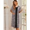 image:imageEkouaer Robes For Women Zipper Front Bathrobe Short Sleeve House Coat Long Nightgown With Pockets Soft LoungewearLeopard Print