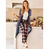 image:imageEkouaer Robes For Women Zipper Front Bathrobe Short Sleeve House Coat Long Nightgown With Pockets Soft LoungewearNavy Blue